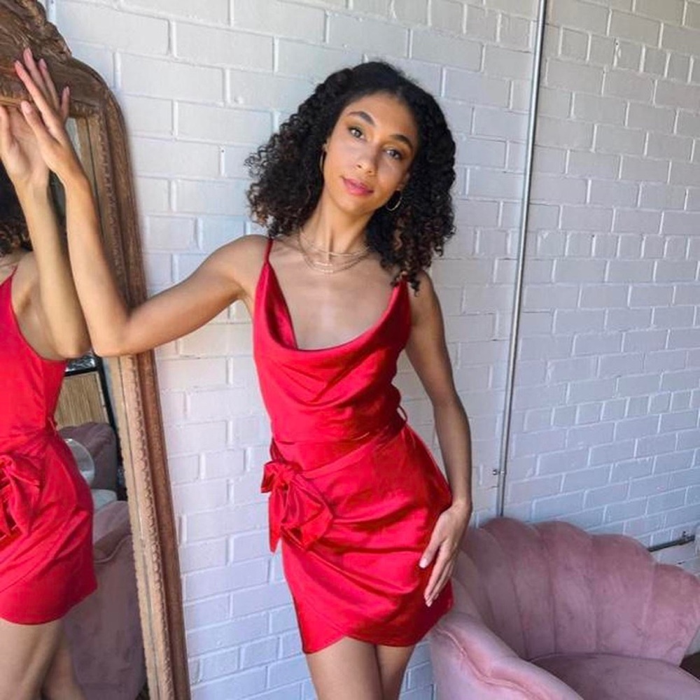 Mable Red Satin Dress